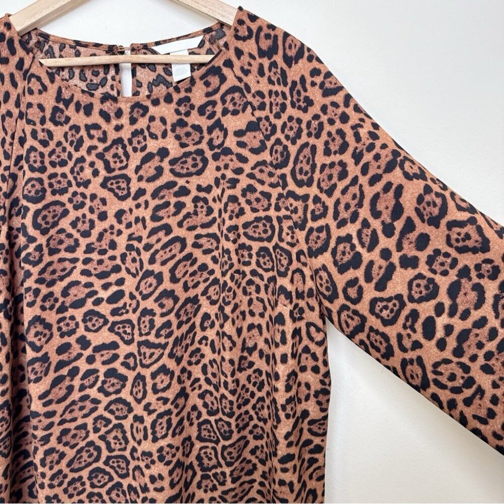 H&M Womens Xlagre Wide Sleeved Leopard Dress - Picture 4 of 11
